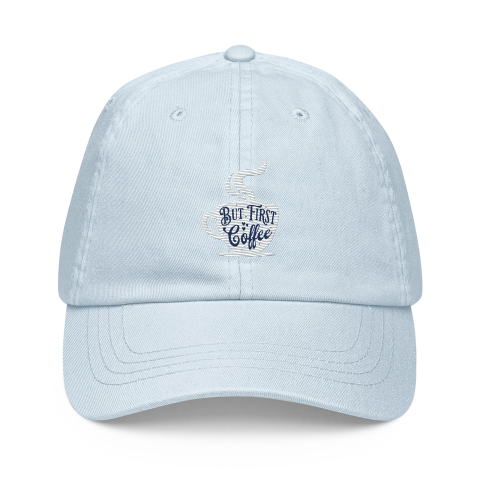 But First Coffee - Hand Lettering Typography Pastel Baseball Hat
