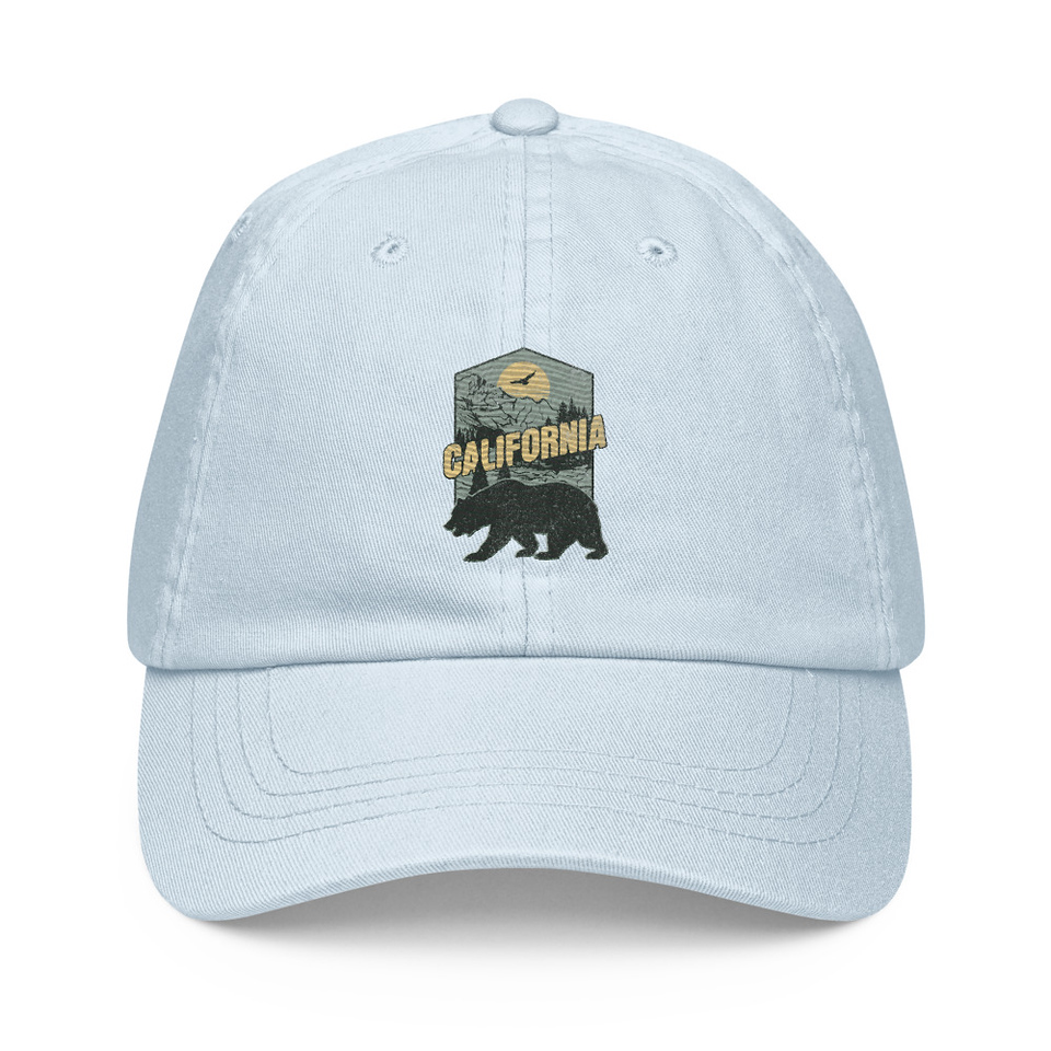 California Bear - Outdoors Wilderness Camping Hiking Pastel Baseball Hat