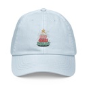 Cartoony Christmas Tree Pastel Baseball Hat