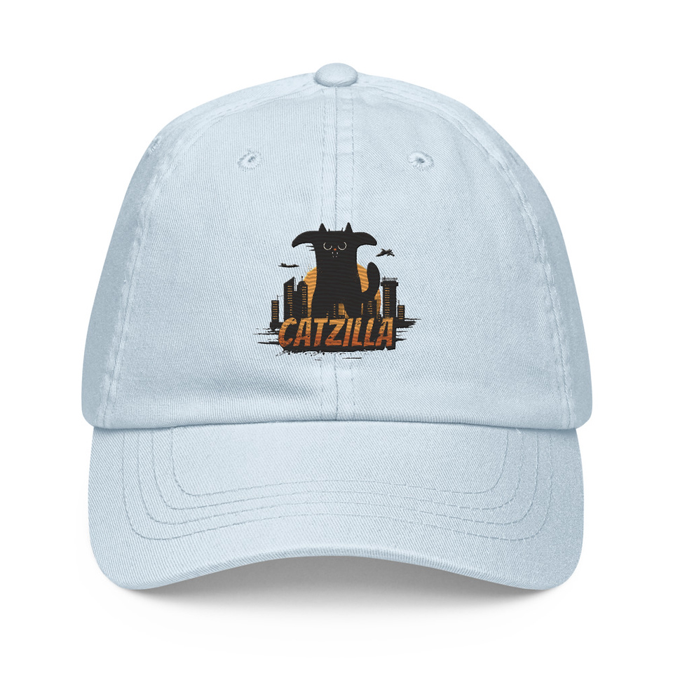 Catzilla - Funny Comic Animal Pastel Baseball Hat
