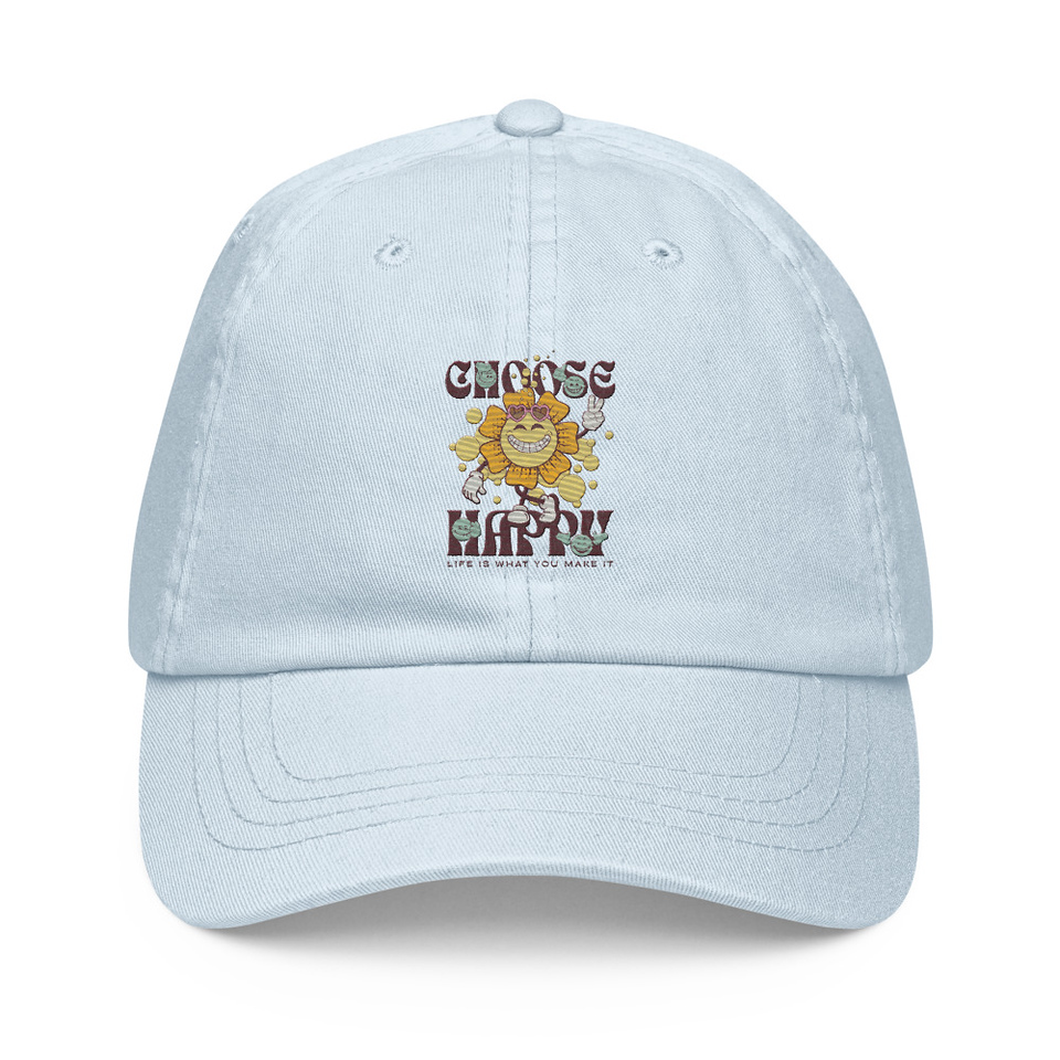 Choose Happy Pastel Baseball Hat