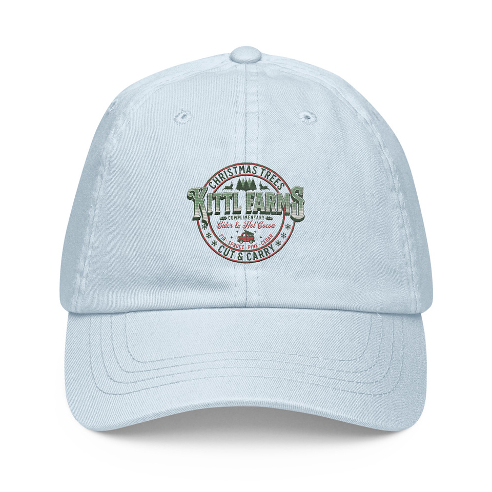 Christmas Tree Farm - Vintage Holiday Badge Pastel Baseball Hat