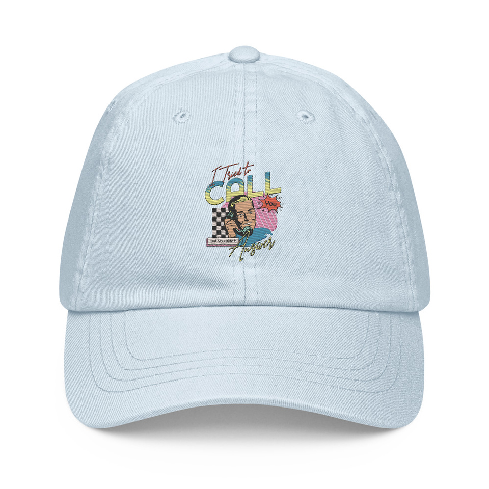 Classic Retro Illustrative Portrait Men Calling Pastel Baseball Hat