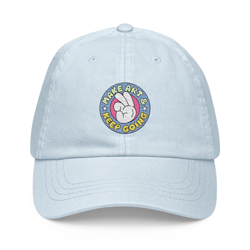 Colorful Fun Retro Style Badge Pastel Baseball Hat