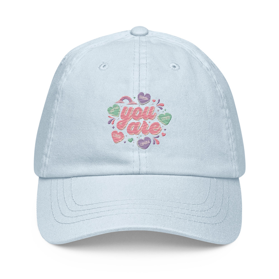 Colorful Self Love Affirmation - Heart Pastel Baseball Hat