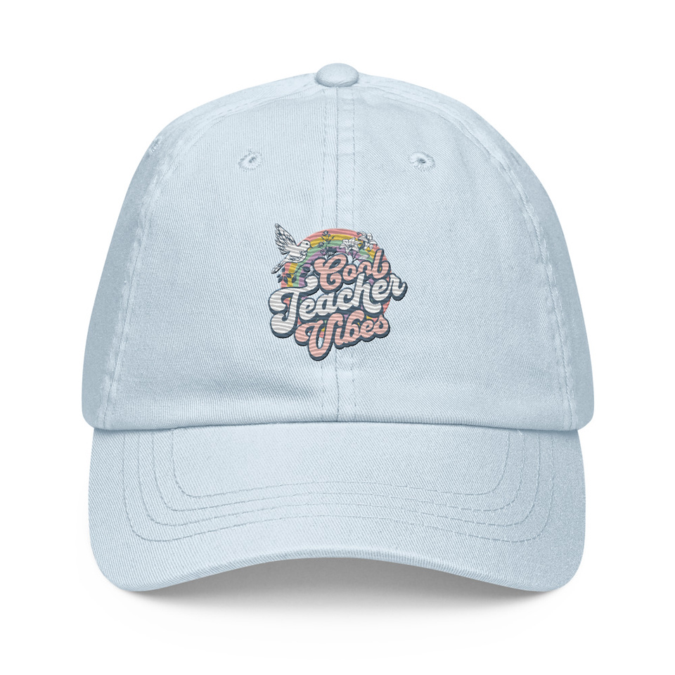 Cool Teacher Vibes Pastel Baseball Hat