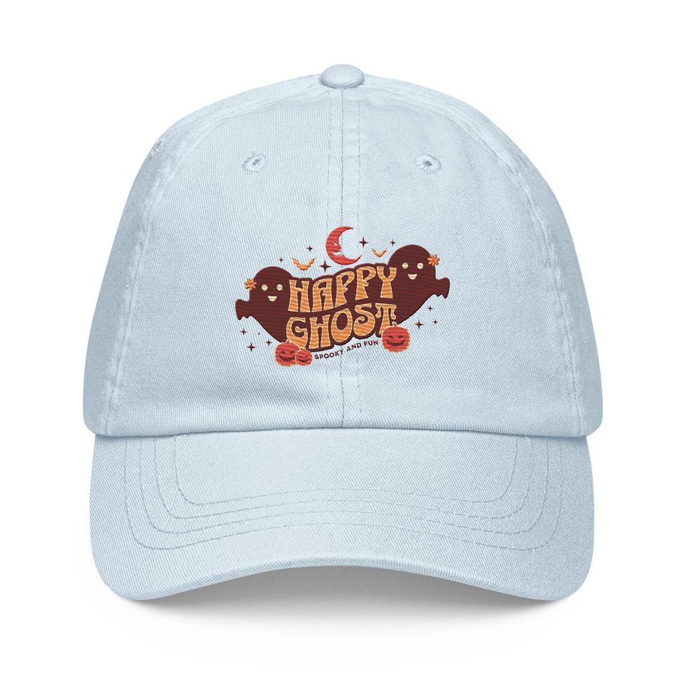 Cute Happy Ghost Pastel Baseball Hat