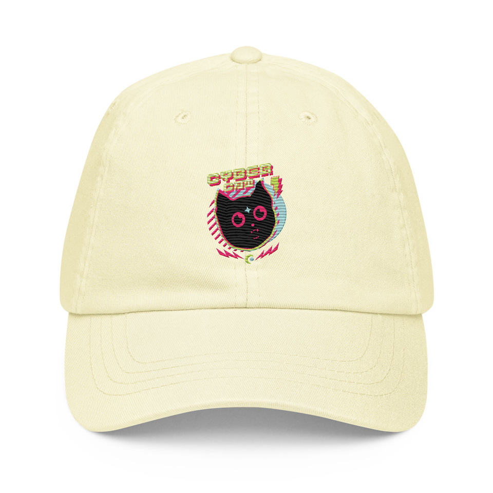 Cyber Cat - Neon Color Pastel Baseball Hat