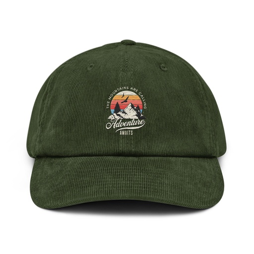 [ID: 532-G27] Adventure Await - Wilderness Camping Corduroy Hat