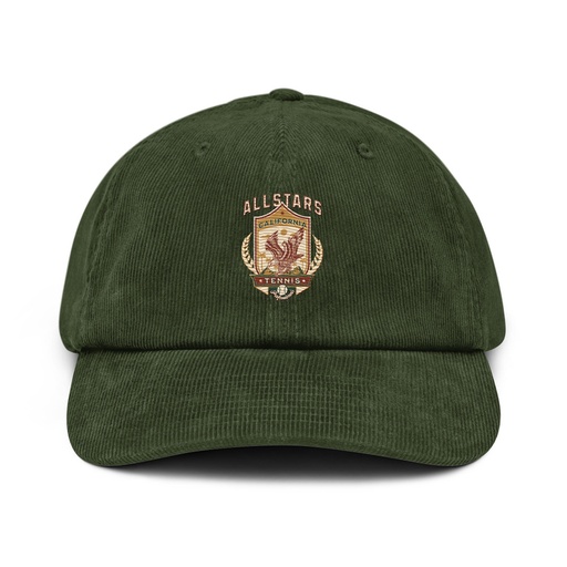 [ID: 532-G46] All Stars Tennis - Eagle Badge Corduroy Hat