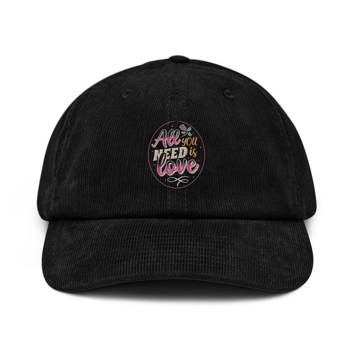 [ID: 532-G51] All you Need is Love - Valentines Day Corduroy Hat