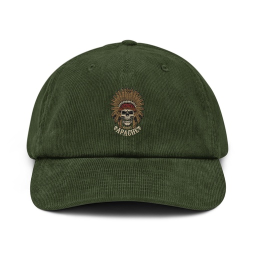 [ID: 532-G94] Apache Warriors - Indian Skull Corduroy Hat