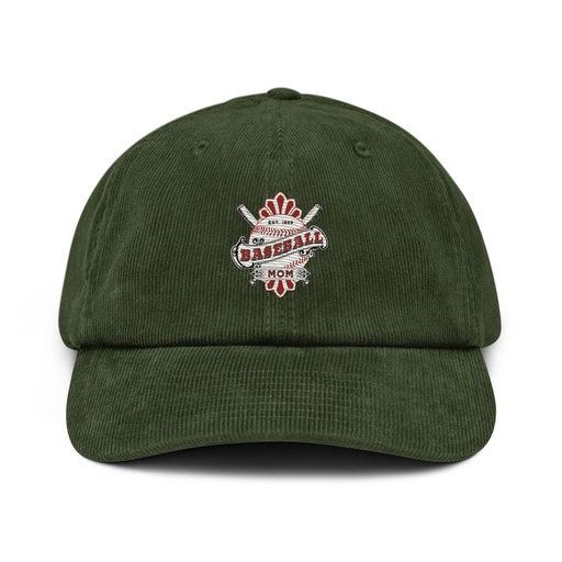 [ID: 532-G144] Baseball Mom Corduroy Hat