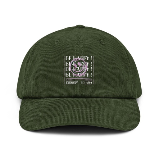 [ID: 532-G155] Be Happy ! Corduroy Hat