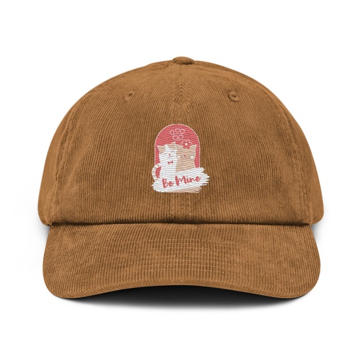 [ID: 532-G157] Be Mine - Cute Cat Couple Corduroy Hat