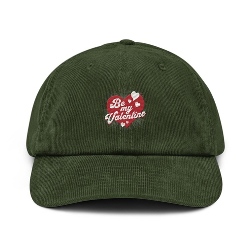 [ID: 532-G158] Be my Valentine - Love Heart Corduroy Hat