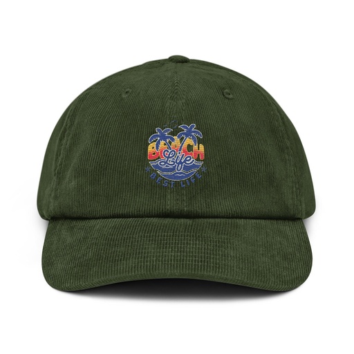 [ID: 532-G168] Beach Life Best Life Corduroy Hat