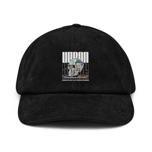 [ID: 532-G213] Black 3D Skull Corduroy Hat