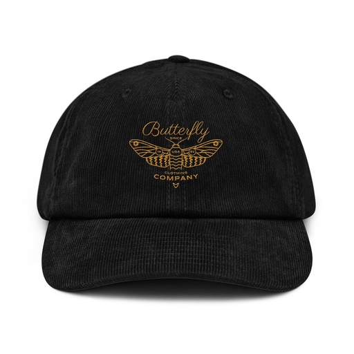 [ID: 532-G240] Blue Butterfly - Minimal Corduroy Hat