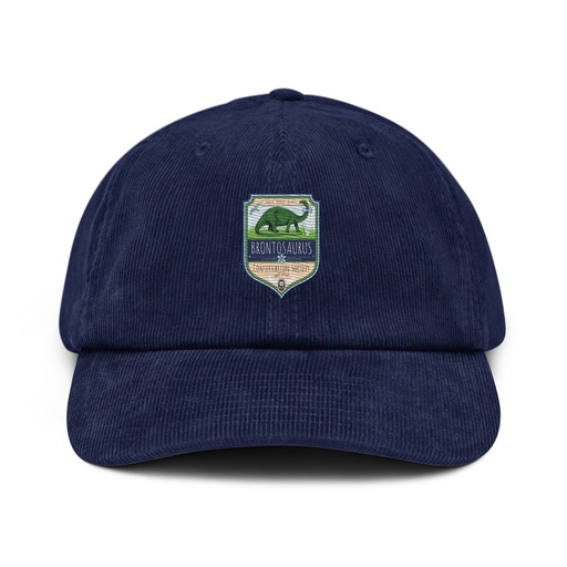 [ID: 532-G288] Brontosaurus Conservation Society Corduroy Hat