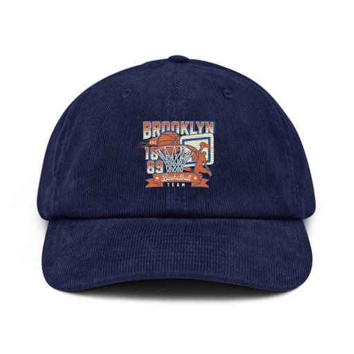 [ID: 532-G290] Brooklyn Basketball Team - Athletic Sports Corduroy Hat