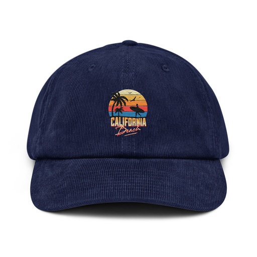 [ID: 532-G312] California Beach - Retro Surf Corduroy Hat