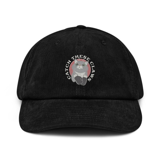 [ID: 532-G344] Catch These Claws - Cute Cat Corduroy Hat