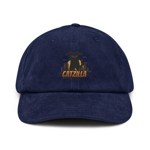 [ID: 532-G350] Catzilla - Funny Comic Animal Corduroy Hat