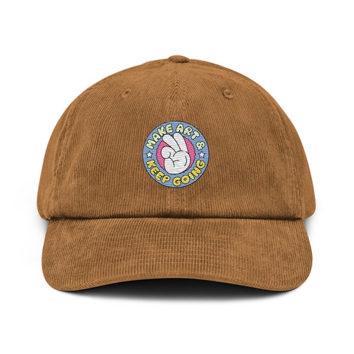 [ID: 532-G408] Colorful Fun Retro Style Badge Corduroy Hat
