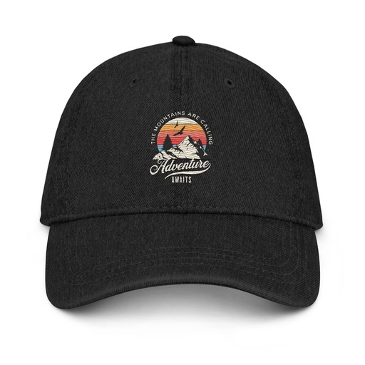 [ID: 463-G27] Adventure Await - Wilderness Camping Denim Hat