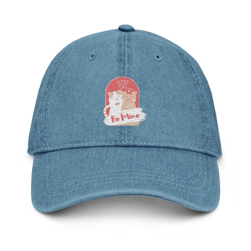 [ID: 463-G157] Be Mine - Cute Cat Couple Denim Hat