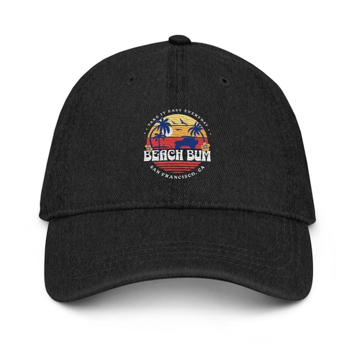[ID: 463-G164] Beach Bum - Sunset Surfing Denim Hat