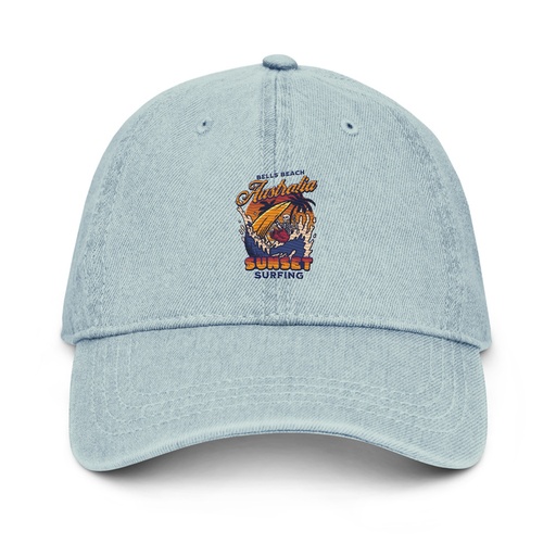 [ID: 463-G180] Bells Beach Australia Sunset Surfing Denim Hat