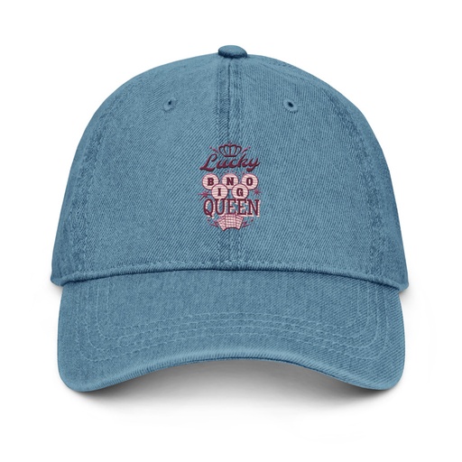 [ID: 463-G209] Bingo Queen - Retro Crown Denim Hat