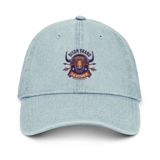 [ID: 463-G211] Bison Brand Leather - Animal Denim Hat