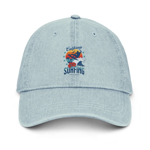 [ID: 463-G318] California Surfing - Palm Beach Denim Hat