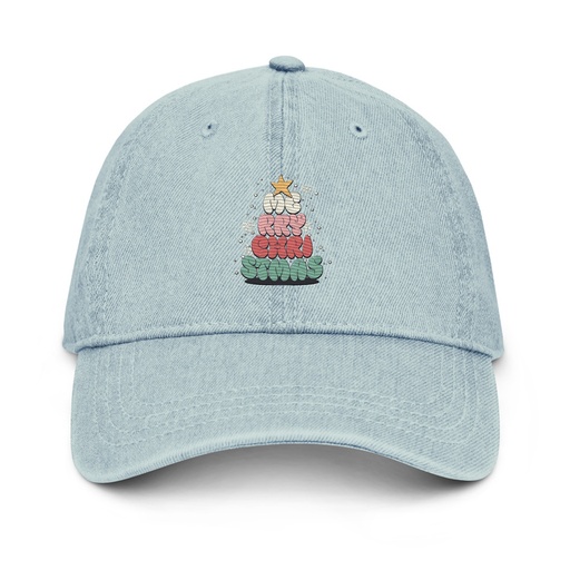 [ID: 463-G334] Cartoony Christmas Tree Denim Hat