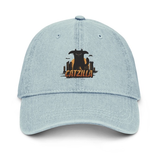 [ID: 463-G350] Catzilla - Funny Comic Animal Denim Hat
