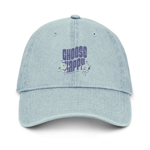 [ID: 463-G369] Choose Happy (2) Denim Hat