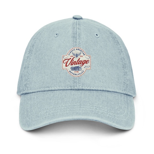 [ID: 463-G379] Classic American Motorcyles - Vintage Denim Hat