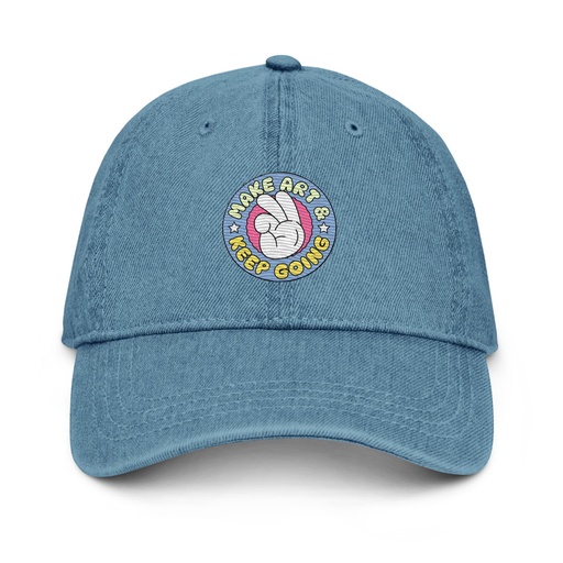 [ID: 463-G408] Colorful Fun Retro Style Badge Denim Hat