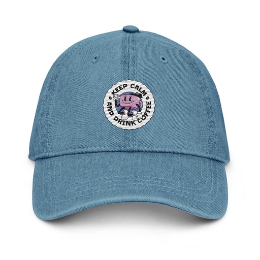 [ID: 463-G409] Colorful Fun Retro Style Coffee Quote Denim Hat