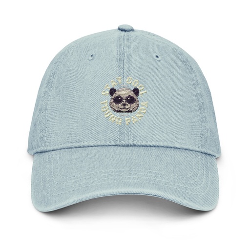 [ID: 463-G416] Cool Panda with Sunglasses -  Denim Hat