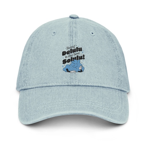 [ID: 463-G485] Delulu is the Solulu! - Typographic Cartoon Streetwear Denim Hat