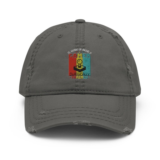 [ID: 396-G5] 25 Years of Being A Gamer Distressed Dad Hat