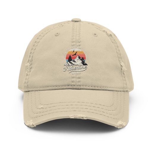 [ID: 396-G27] Adventure Await - Wilderness Camping Distressed Dad Hat