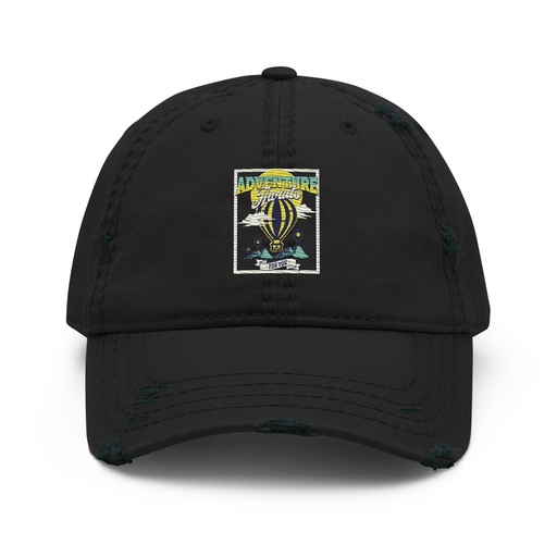 [ID: 396-G28] Adventure Awaits Distressed Dad Hat