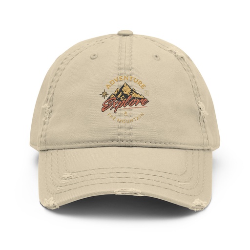 [ID: 396-G30] Adventure Explore The Mountain Distressed Dad Hat