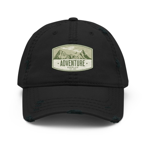 [ID: 396-G32] Adventure Supplies - Mountain Distressed Dad Hat