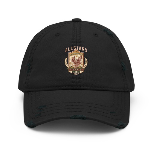 [ID: 396-G46] All Stars Tennis - Eagle Badge Distressed Dad Hat
